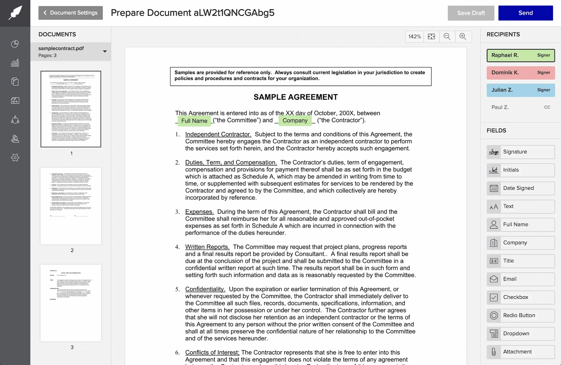 Editing PDF documents online with Xodo Sign