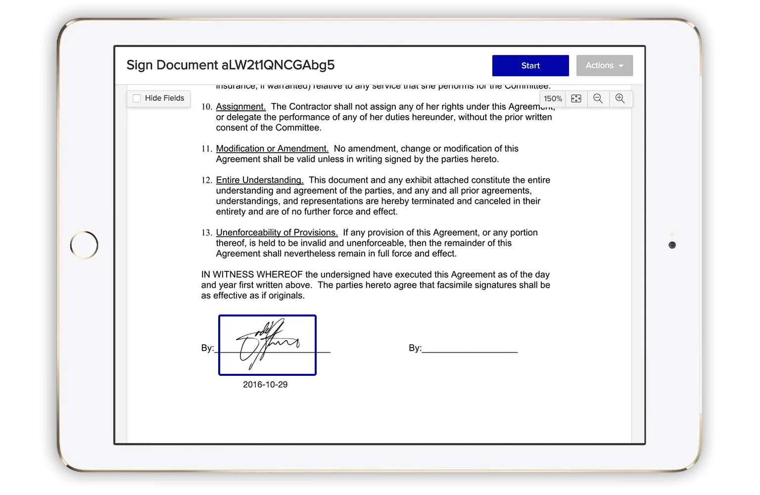 How to e-sign a document