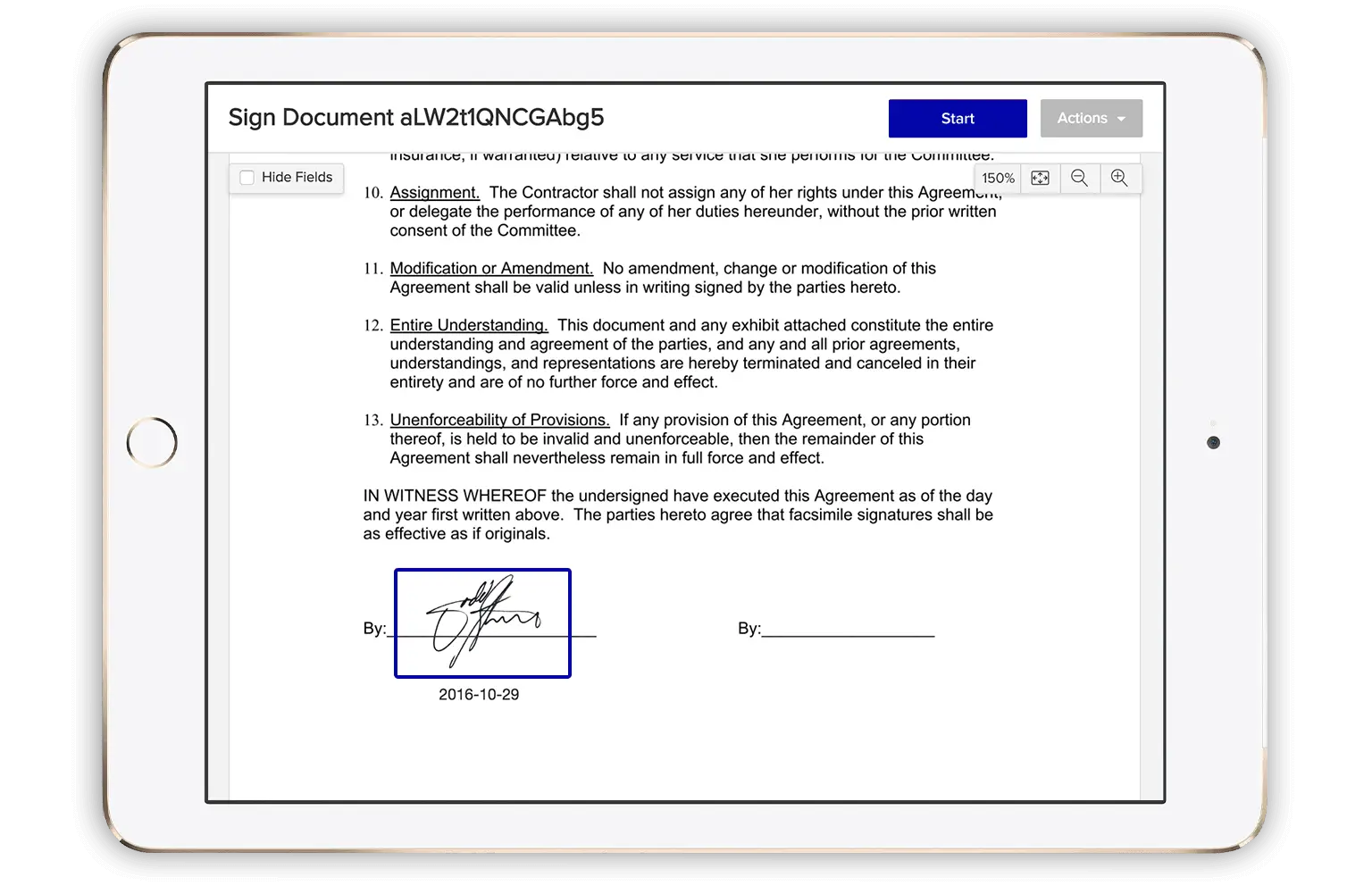 Signing documents in person using Xodo Sign