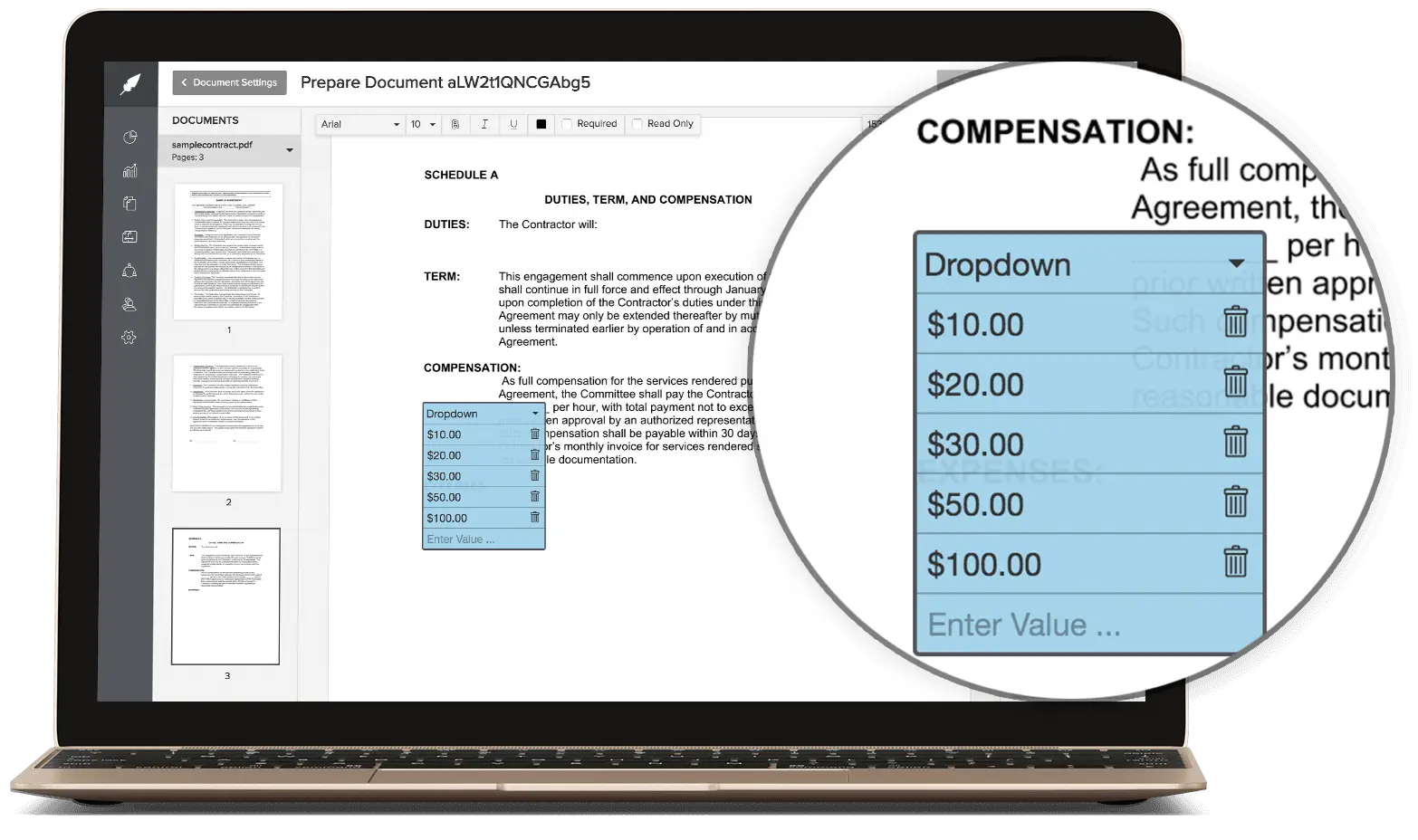 Add smart fields to documents to capture the right data from signers